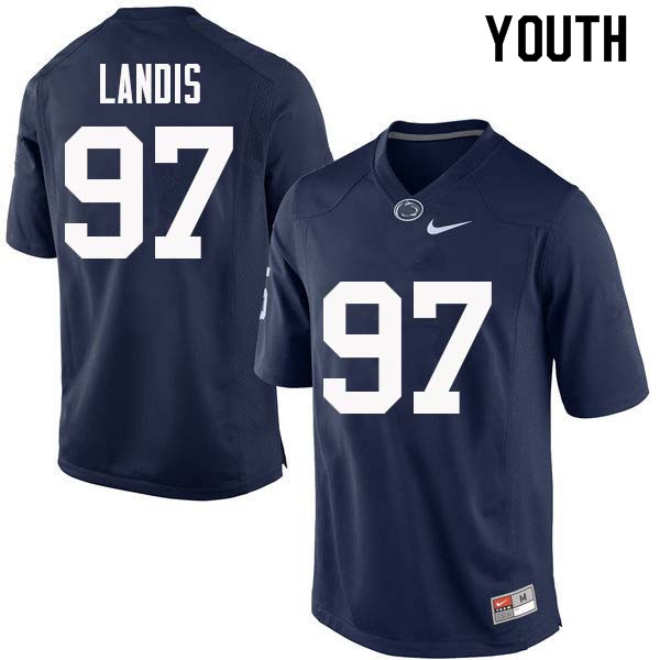 Youth #97 Carson Landis Penn State Nittany Lions College Football Jerseys Sale-Navy